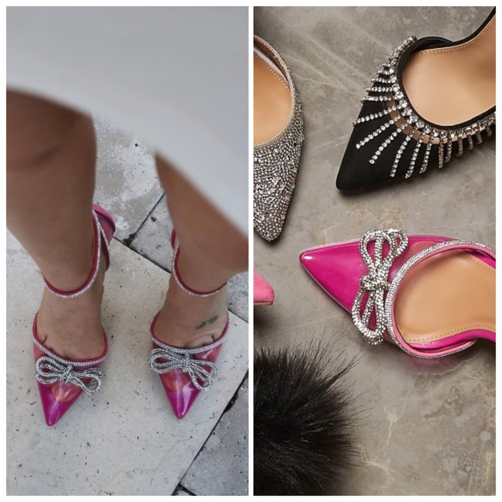 💕 Valentine Hot Fuchsia Diamond Embellished Pumps